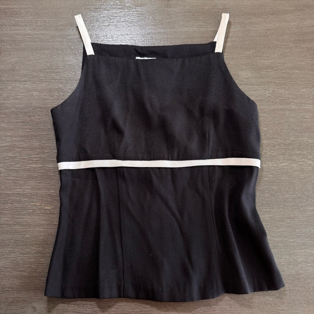Vintage Giorgio Fiorlini 90’s Blouse Tank Top Black And White S 5 6 - Picture 2 of 9